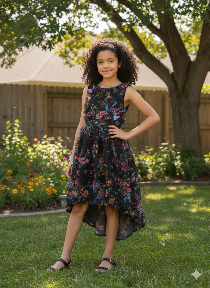 BUTTERFLY HIGH LOW HEM MESH