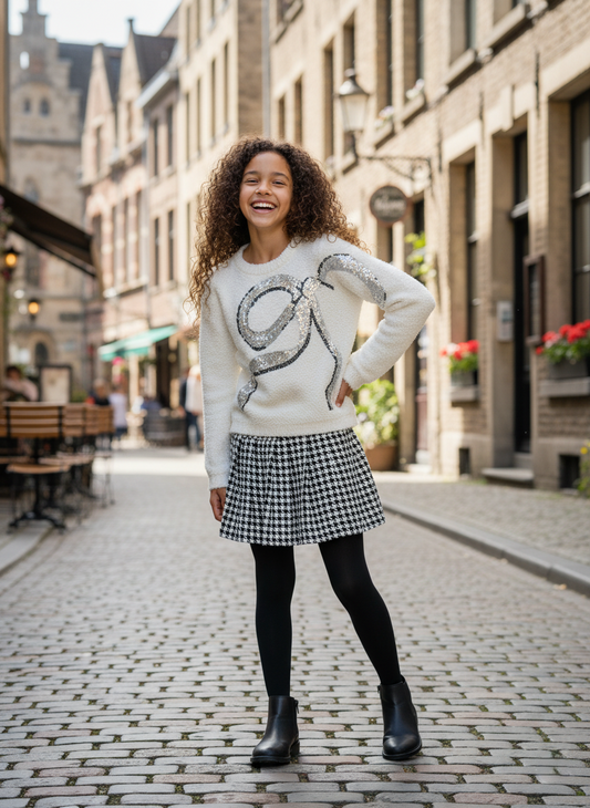 HOUNDSTOOTH TWEED SKORT