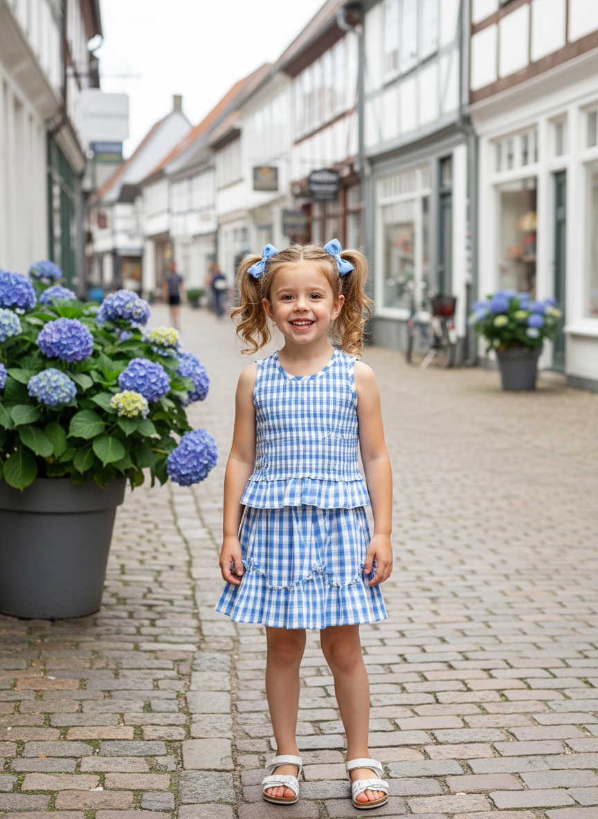 GINGHAM SKIRT WITH BOW DETAIL