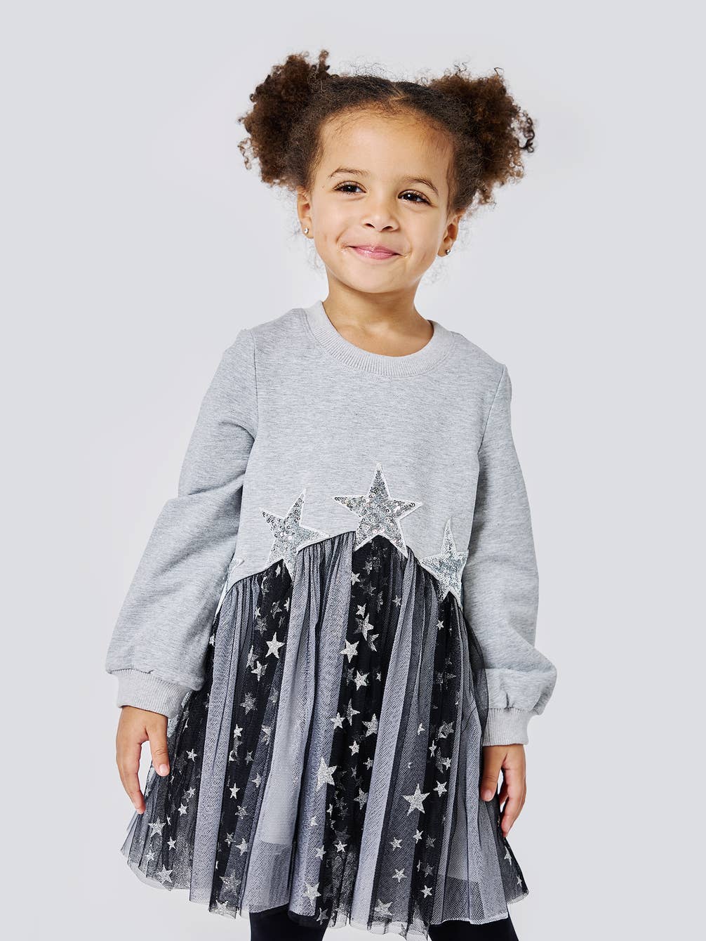 Little Girl’s Silver Star Mesh Tutu Dress