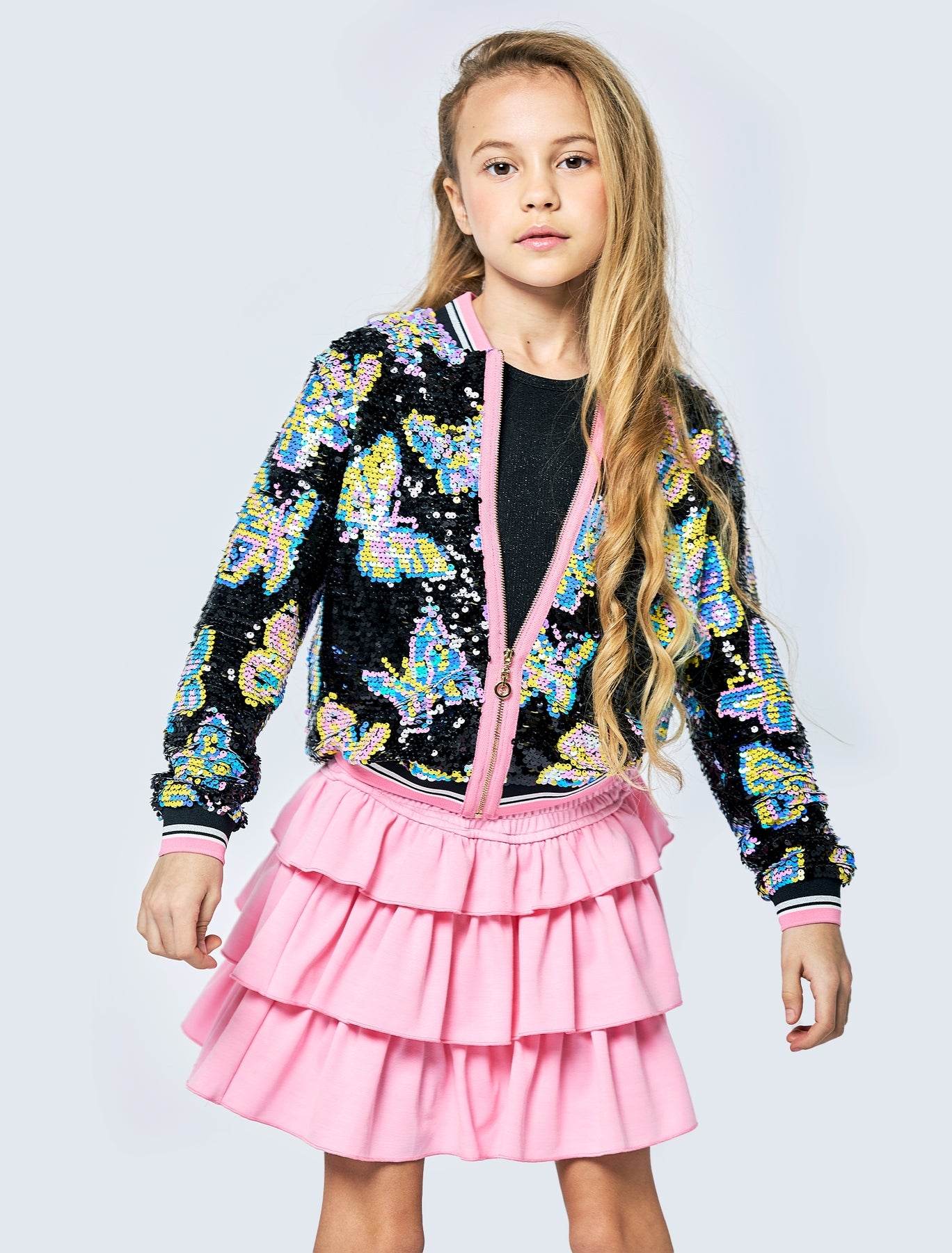 Little l Big l Tween Girl’s Smocked Tiered Ruffle Skirt