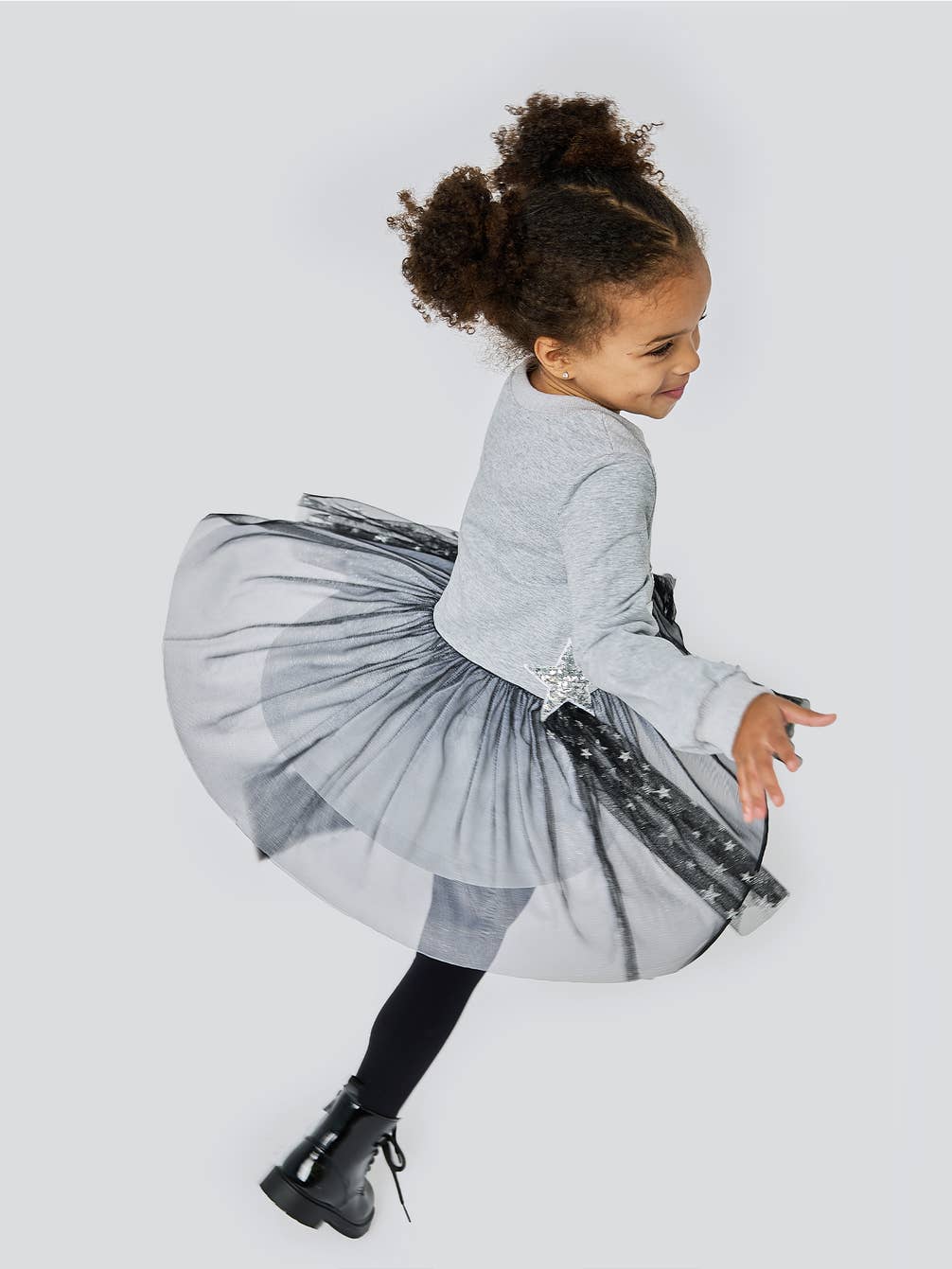 Infant l Toddler l Little Girl’s Silver Star Mesh Tutu Dress