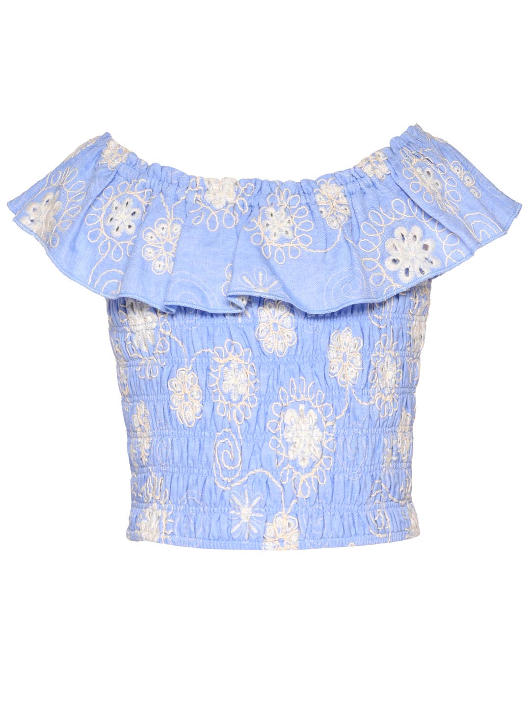 Little l Big l Tween Girl’s Off The Shoulder Boho Chic Smocked Top