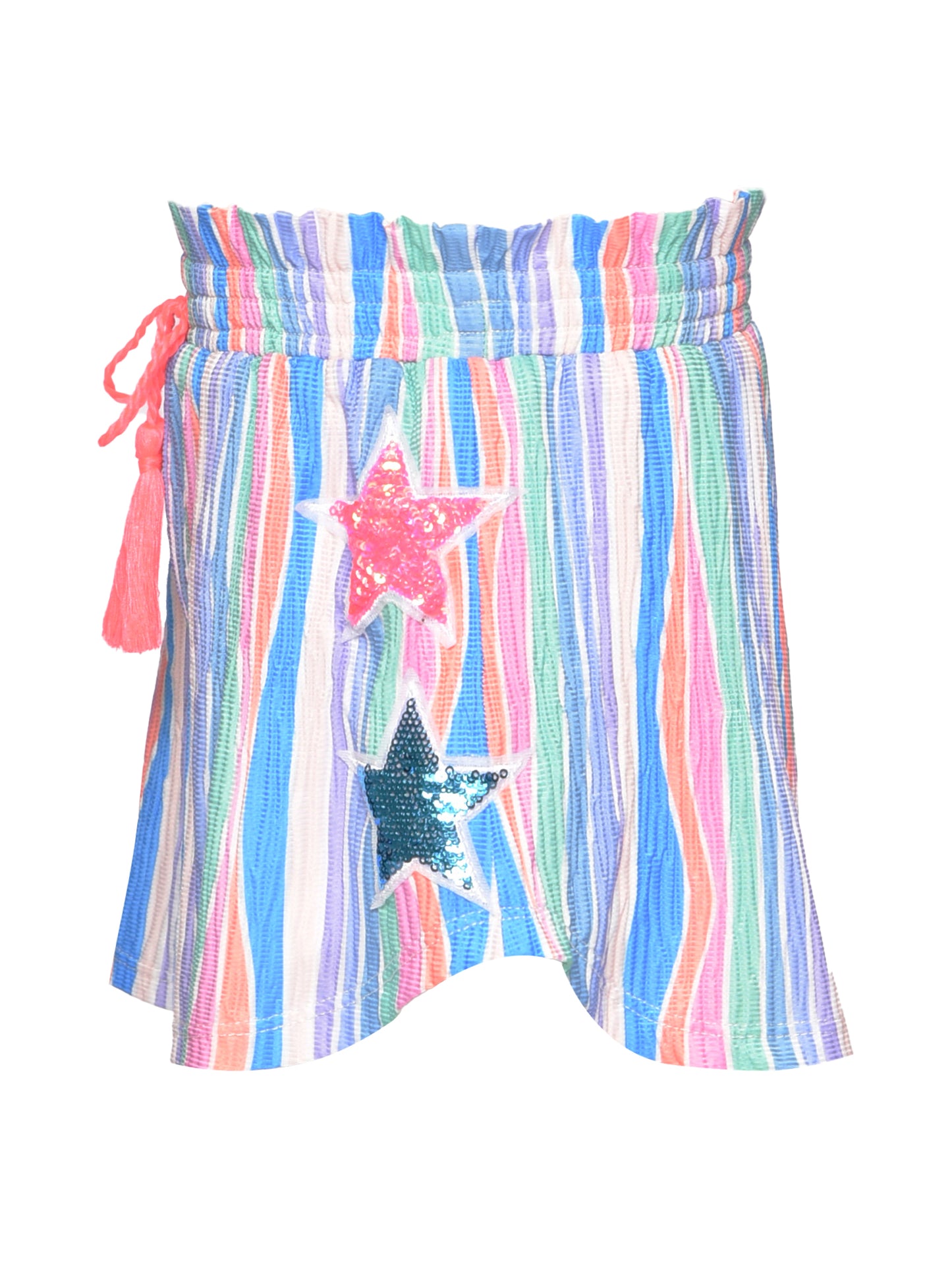 STRIPE SHORTS W/ STAR TRIM DETAIL