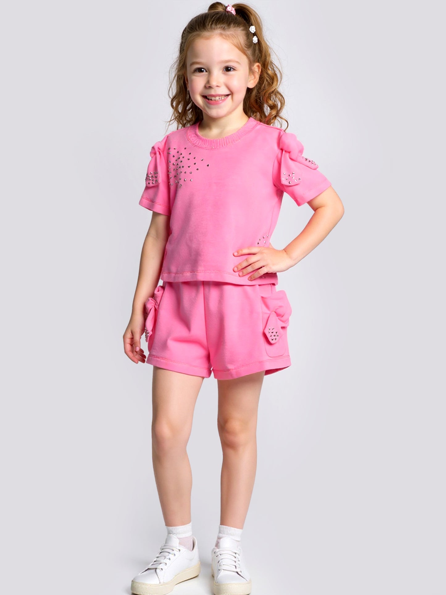 KNOT SLEEVE TOP W/ RHINESTONE DETAIL