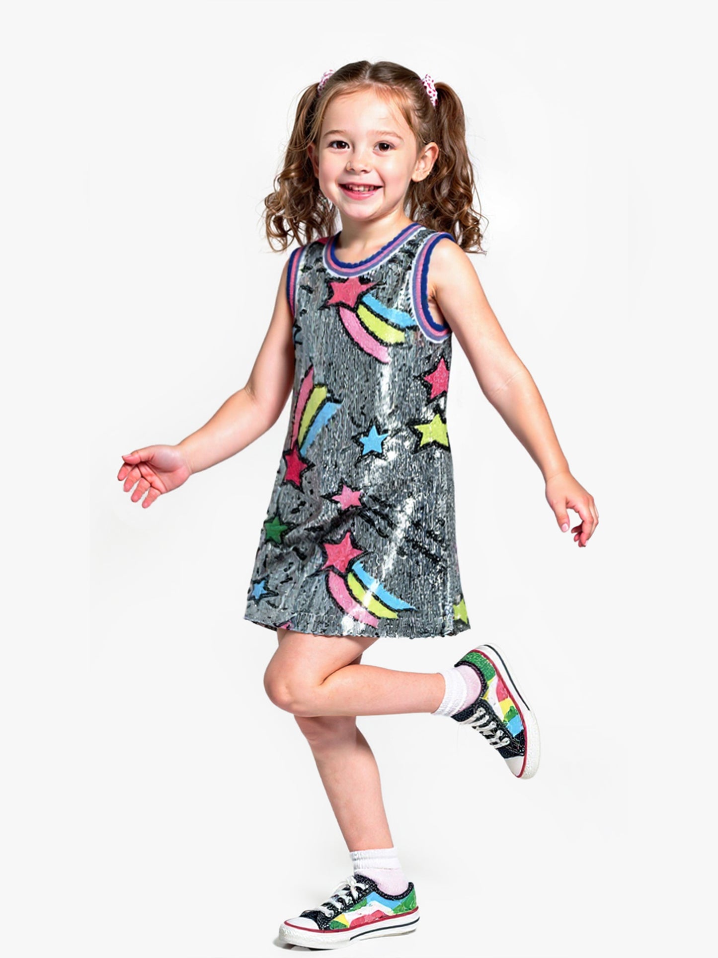 SHOOTING STAR SEQUIN A-LINE DRESS