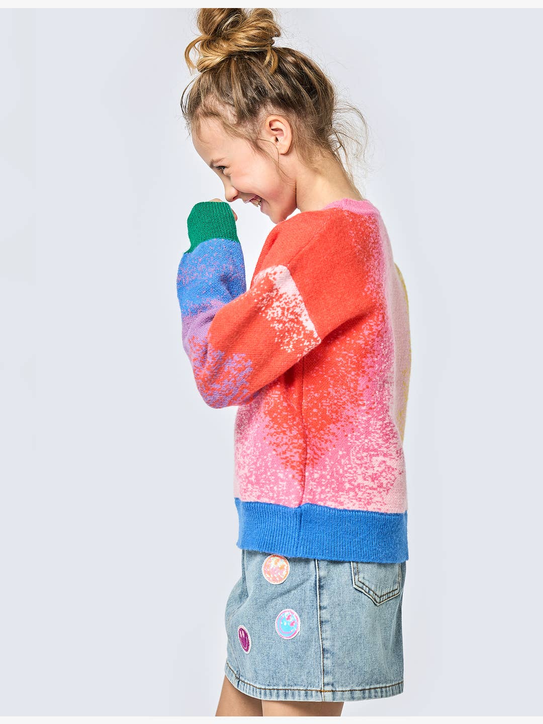 Little l Big l Tween Girl’s Abstract Rainbow Knit Pullover
