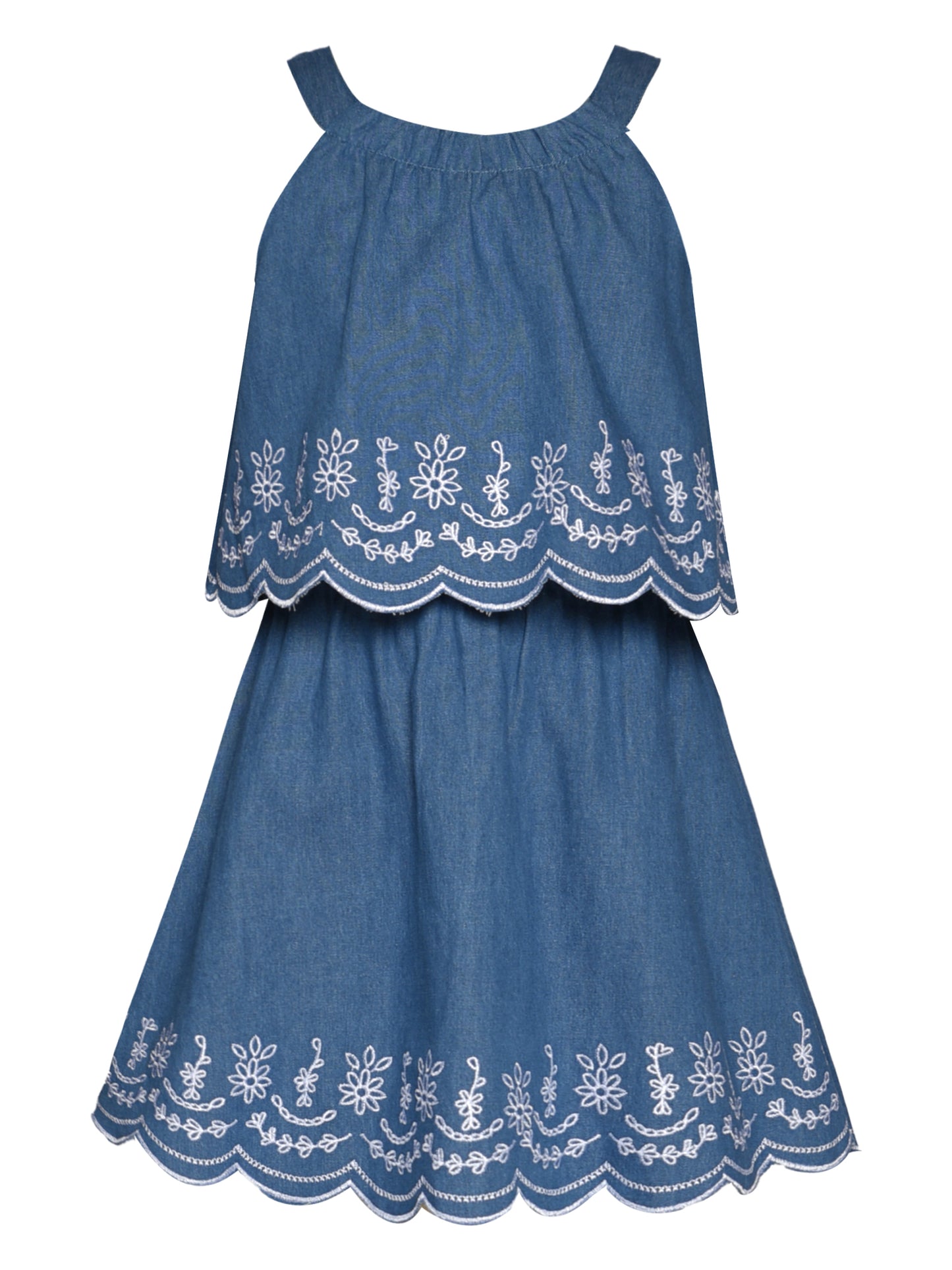 EMBROIDERED TWOFER DRESS