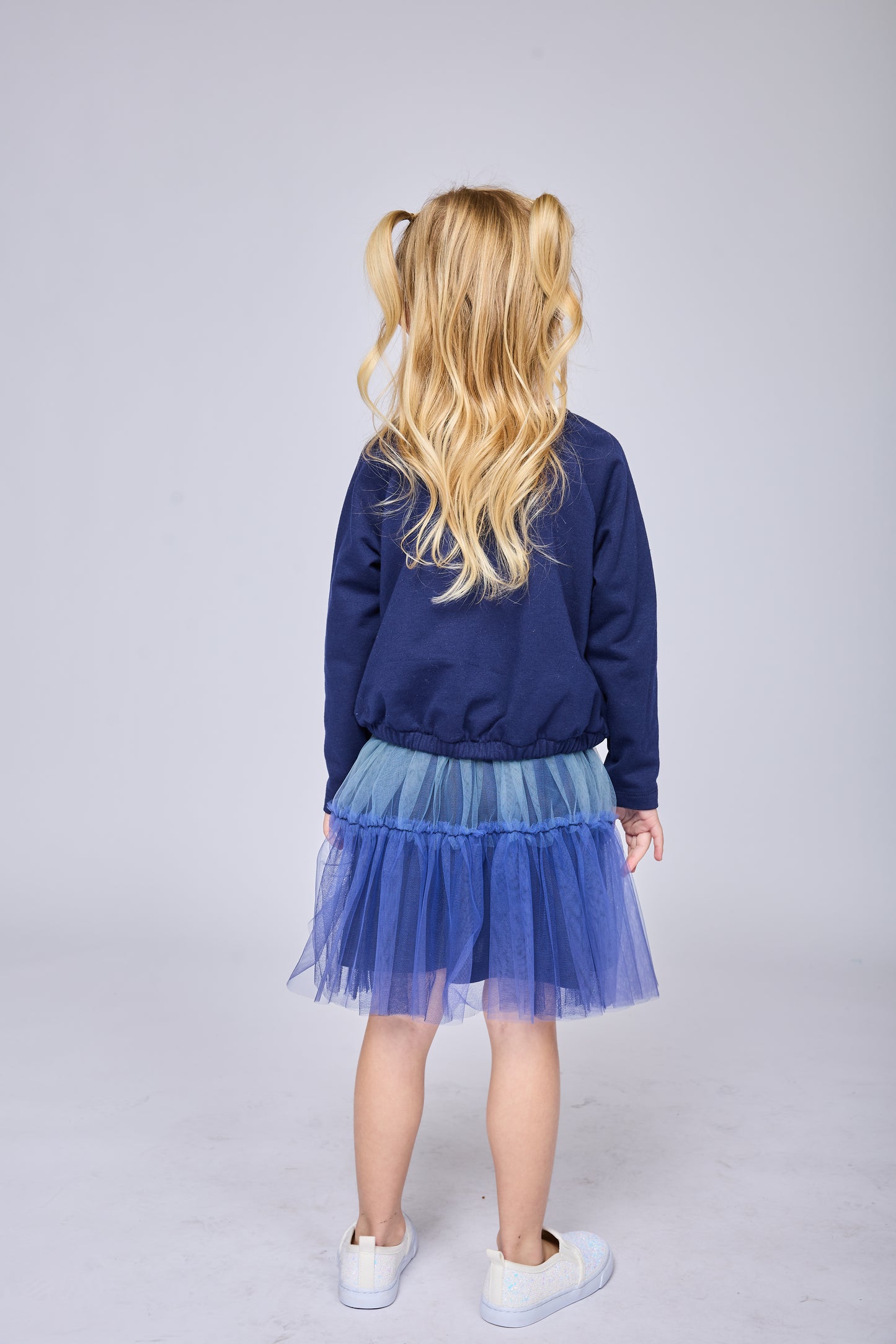 TWOFER DRESS WITH HEART TRIM AND OMBRE TUTU MESH