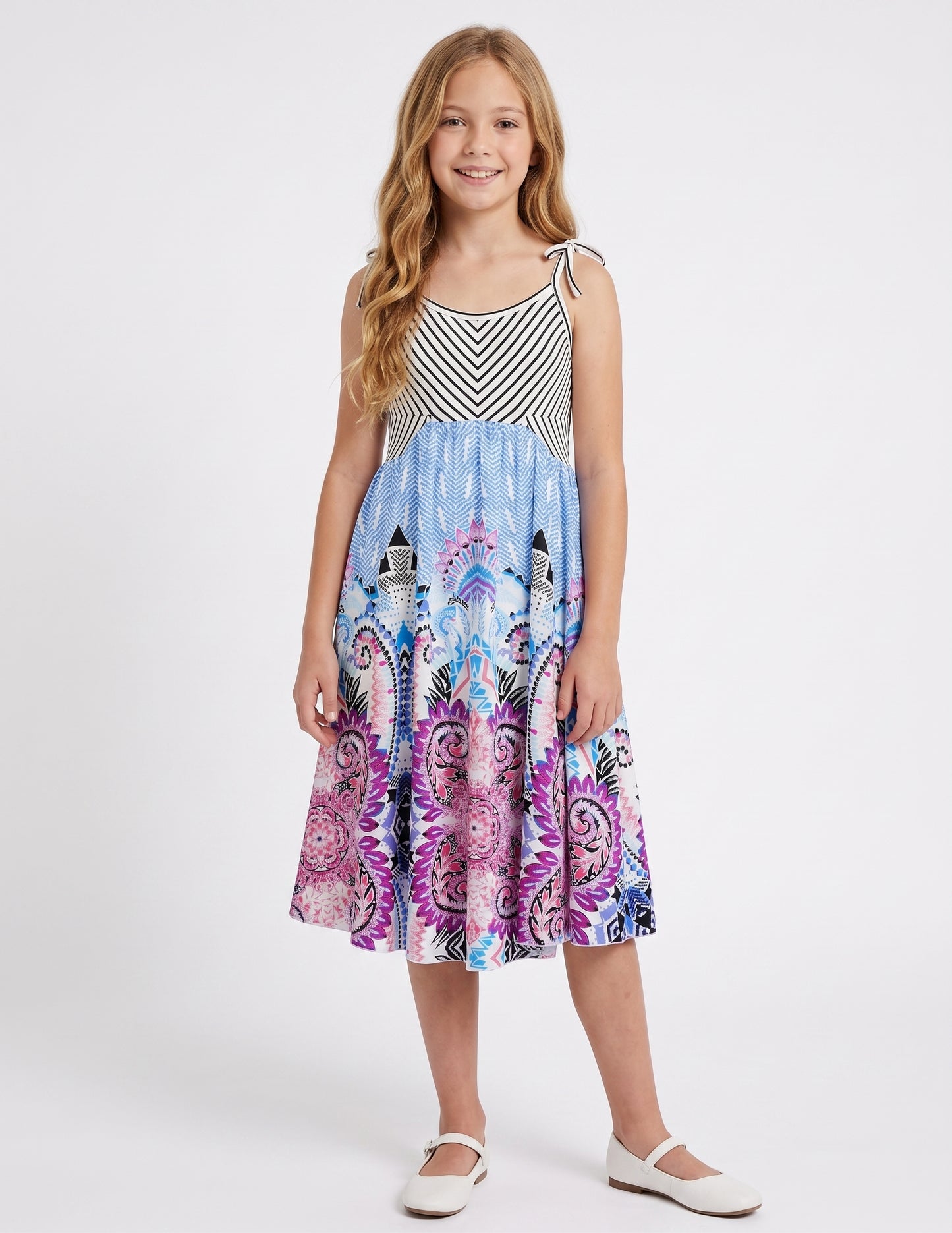 DRESS WITH STRIPE TOP