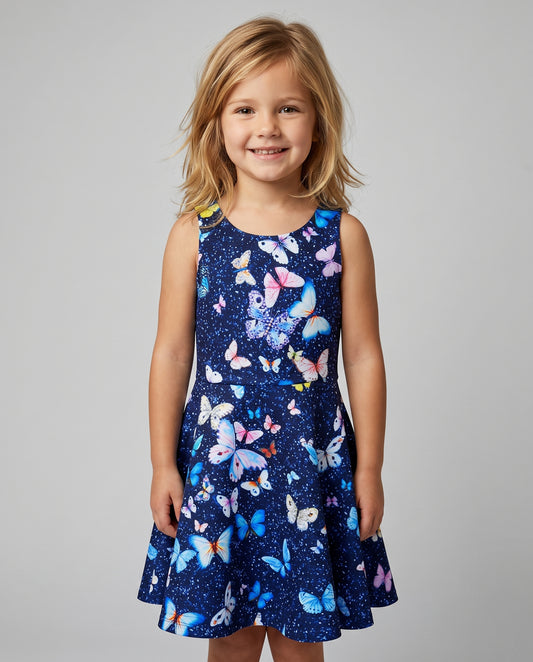 ROYAL SKATER DRESS WITH BUTTERFLIES