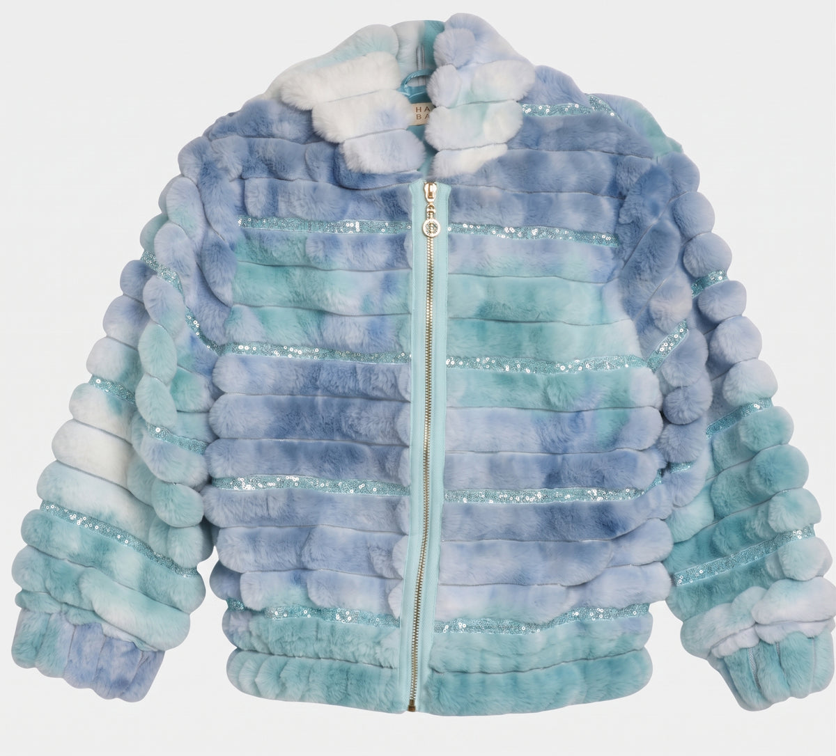 TIE DYE HOODIE JACKET WITH SEQUIN TRIM