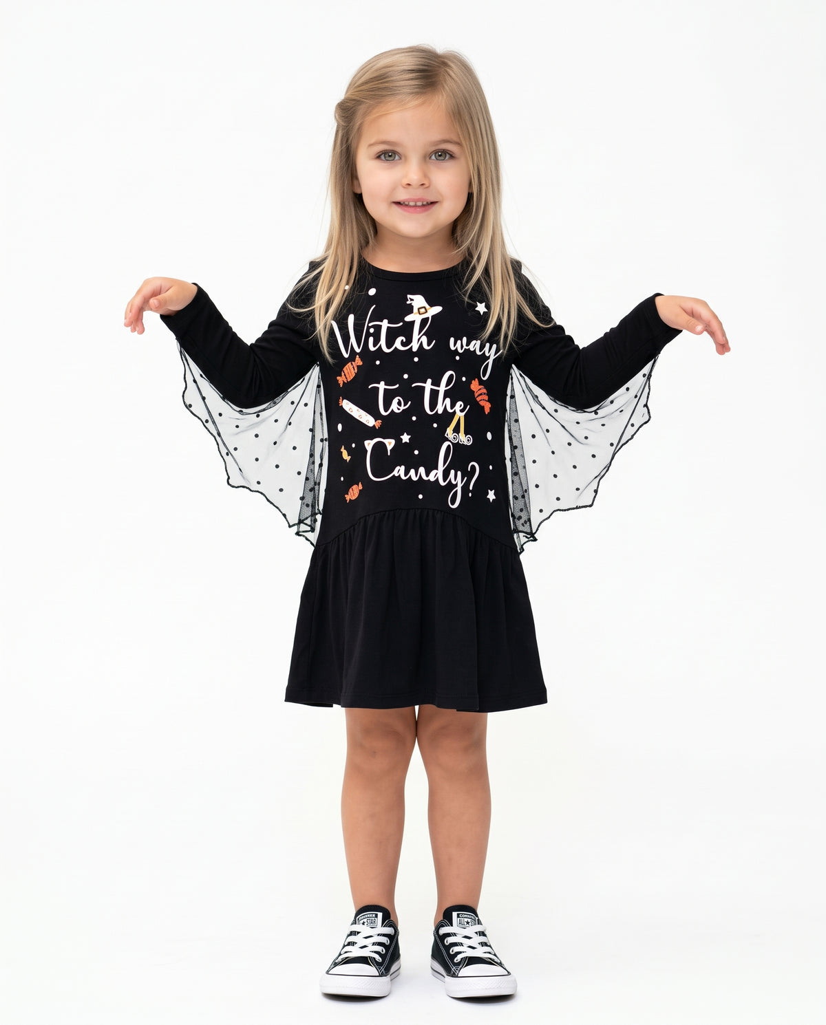 BAT WING DRESS WITH GRAPHIC