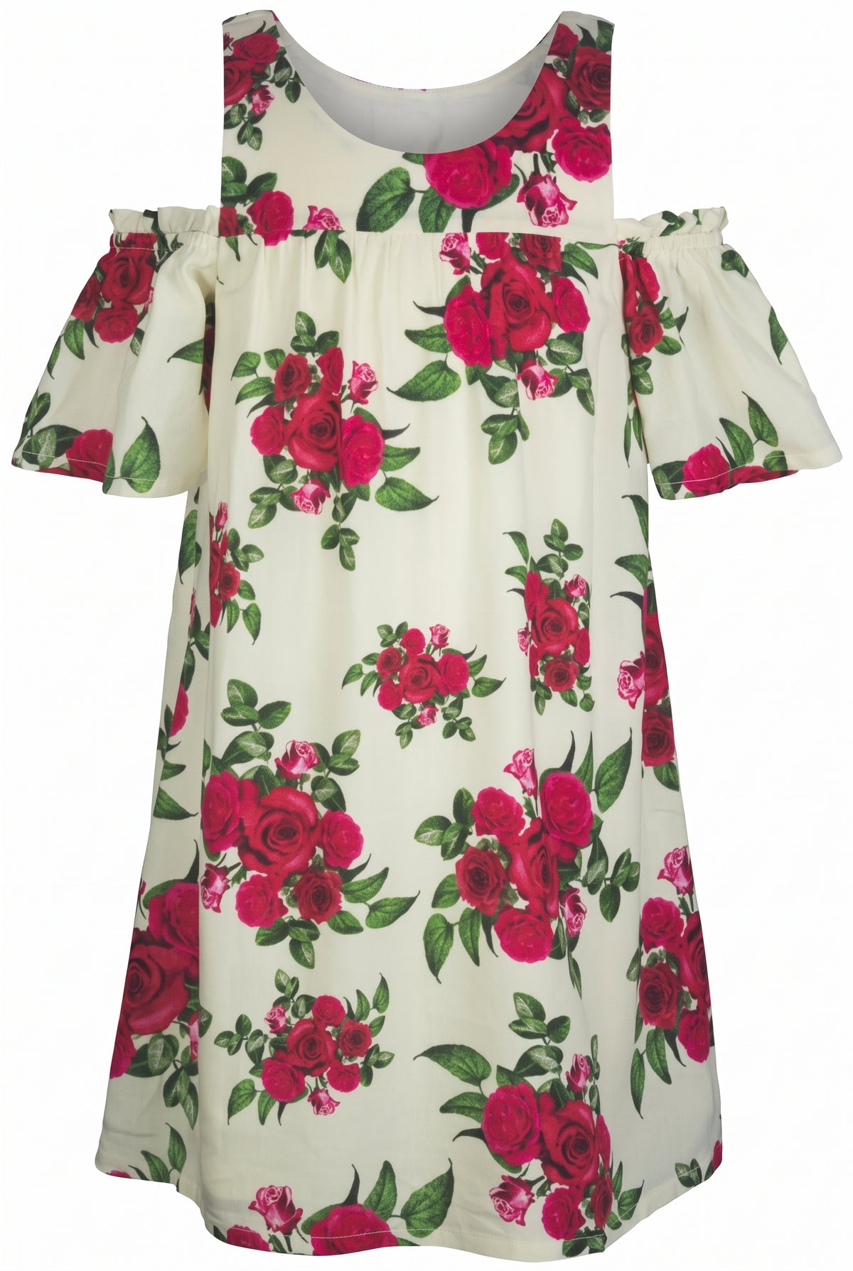 A-LINE COLD SHOULDER DRESS