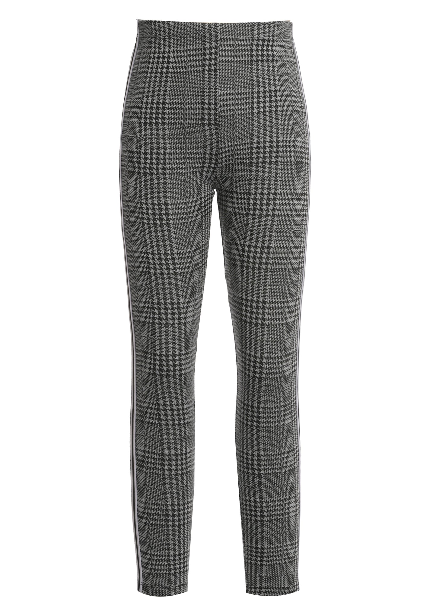 PLAID PANT WITH BLACK WHITE SIDE STRIPE