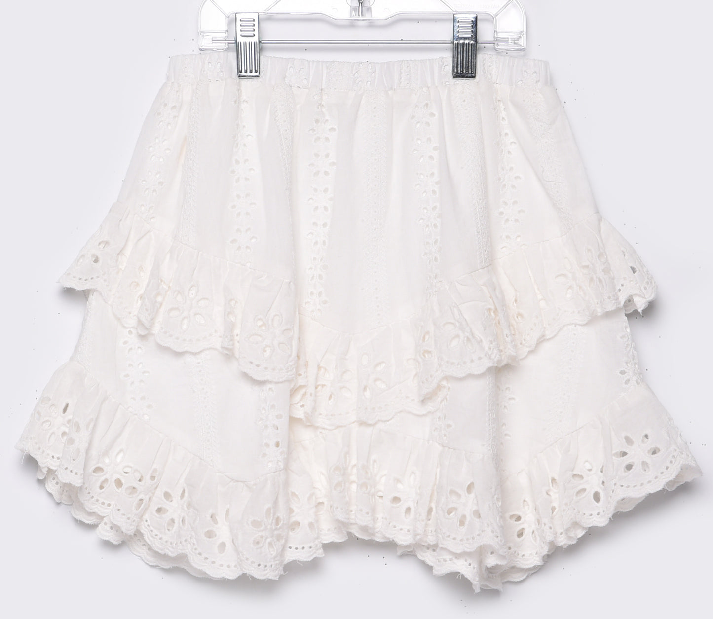 RUFFLED EYELET HANKY SKIRT