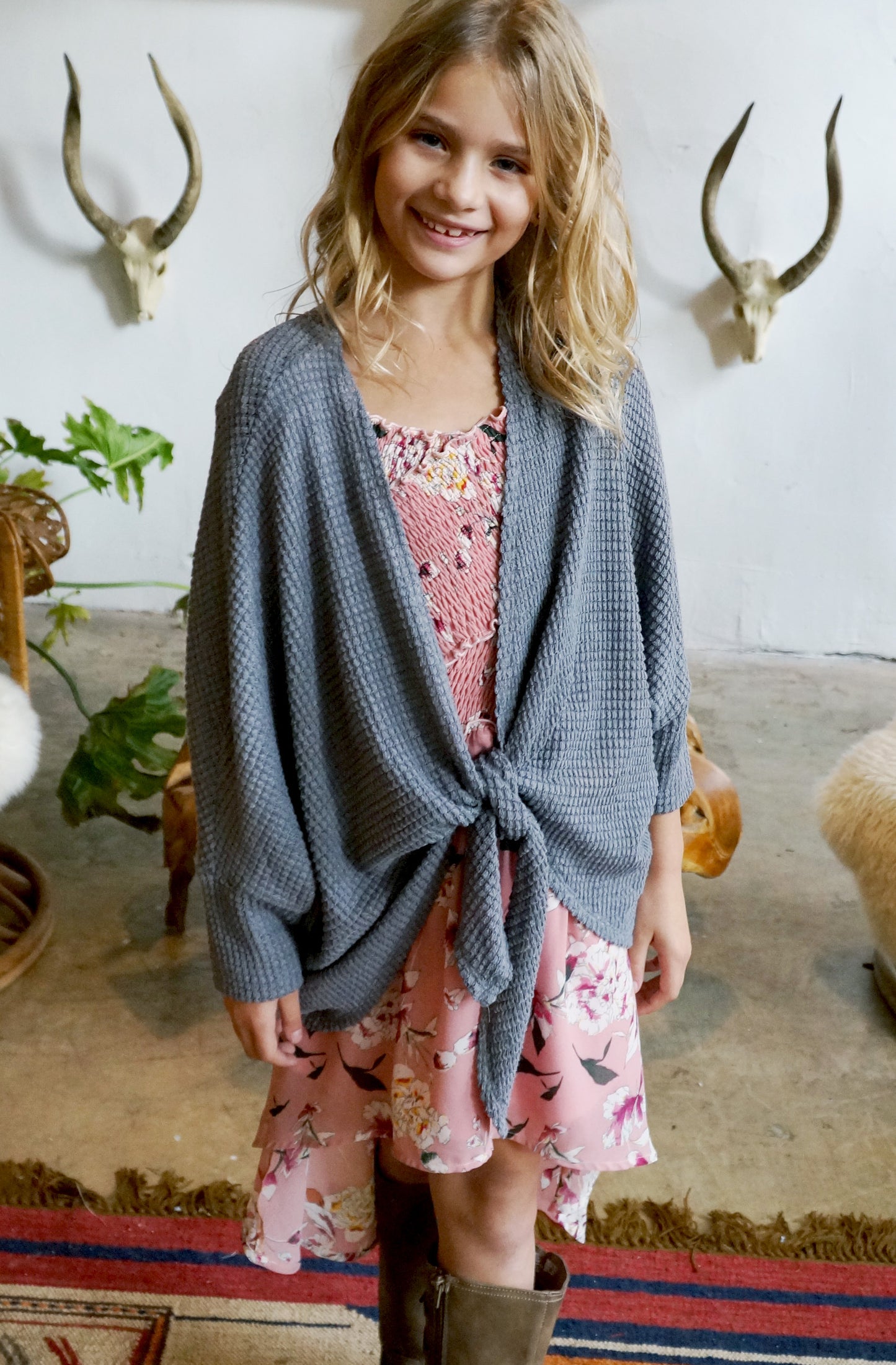 OVERSIZE DOLMAN TIE FRONT CARDIGAN