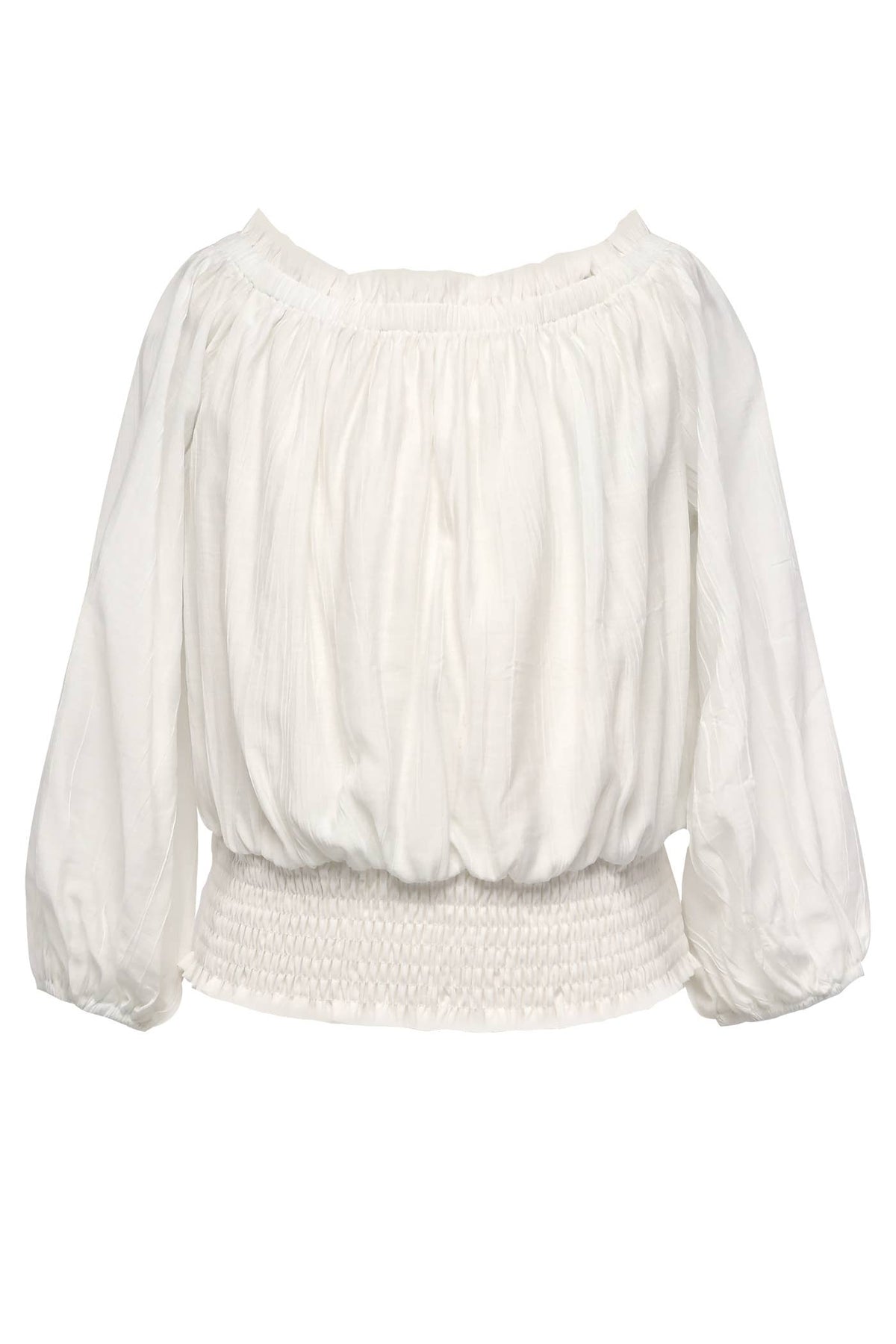 Girl’s 3/4 Sleeve Off The Shoulder Woven Top