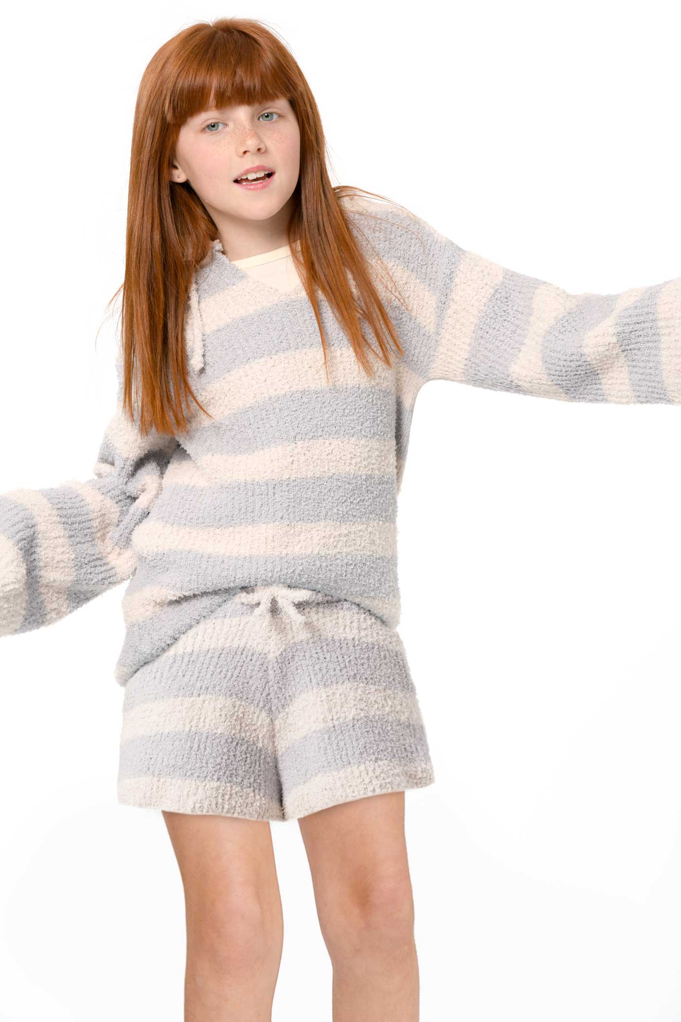 Hannah Banana Little Girl's Cozy Striped Lounge Shorts
