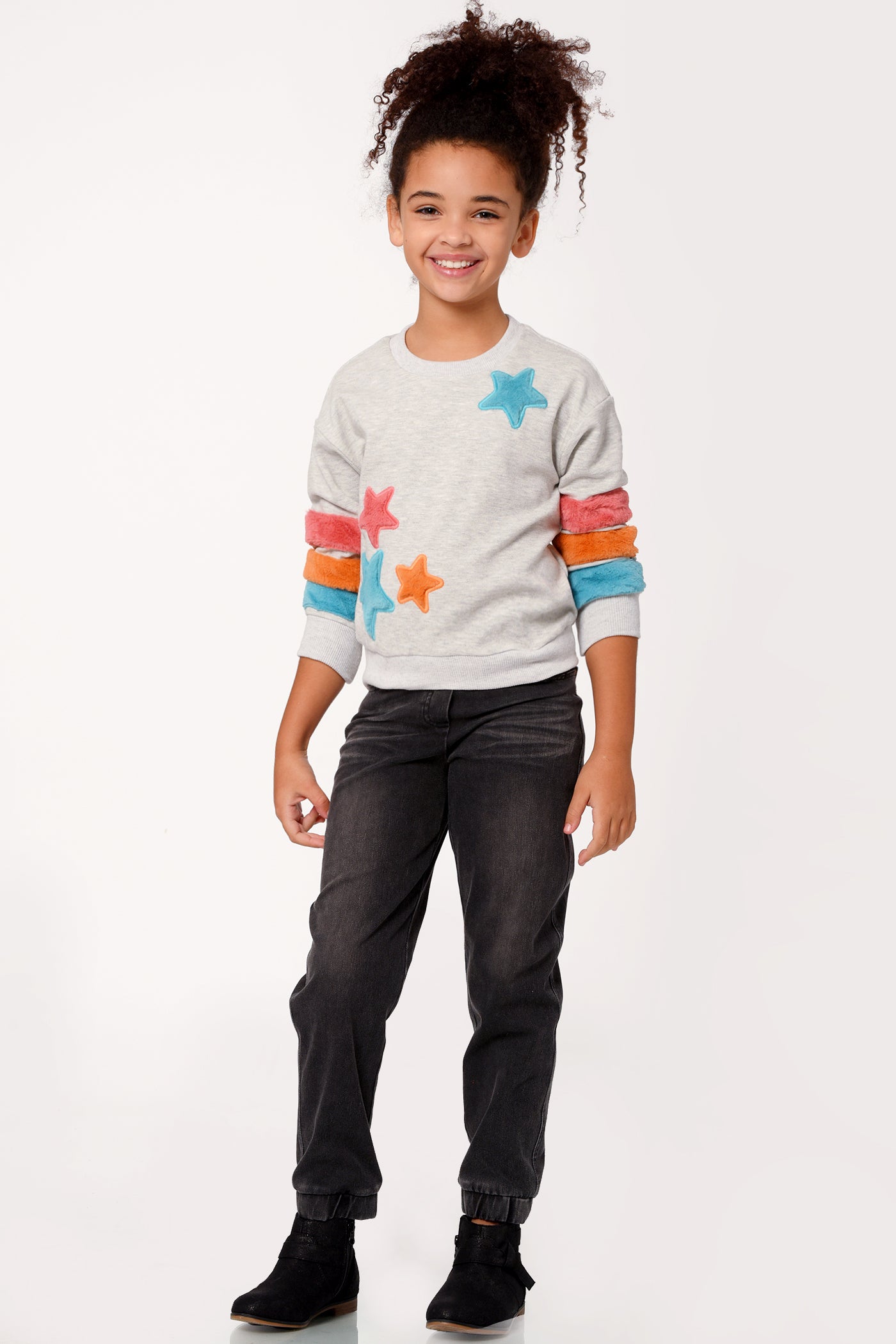 Hannah Banana Little Girl's Washed Denim Jean Joggers