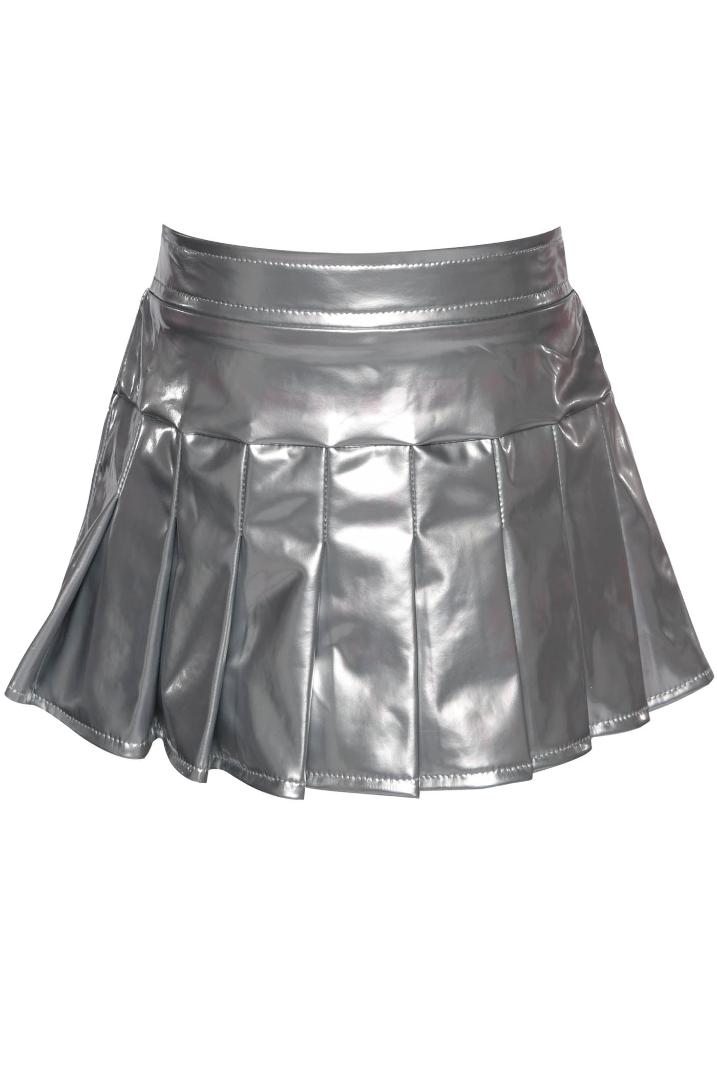 Faux Leather Pleated Skirt