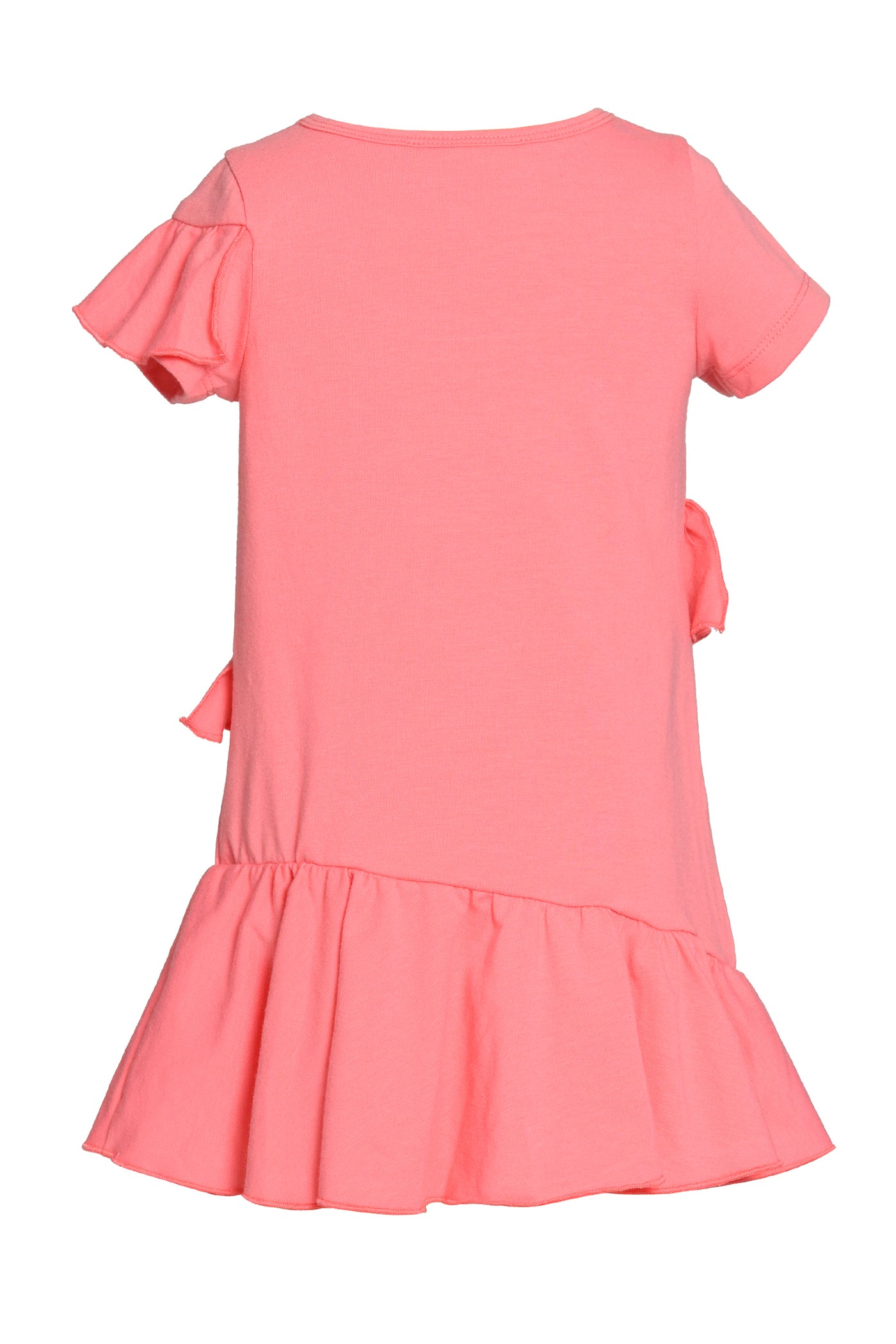 Baby Sara Little Girls Asymmetrical Ruffle Short Sleeve Dress