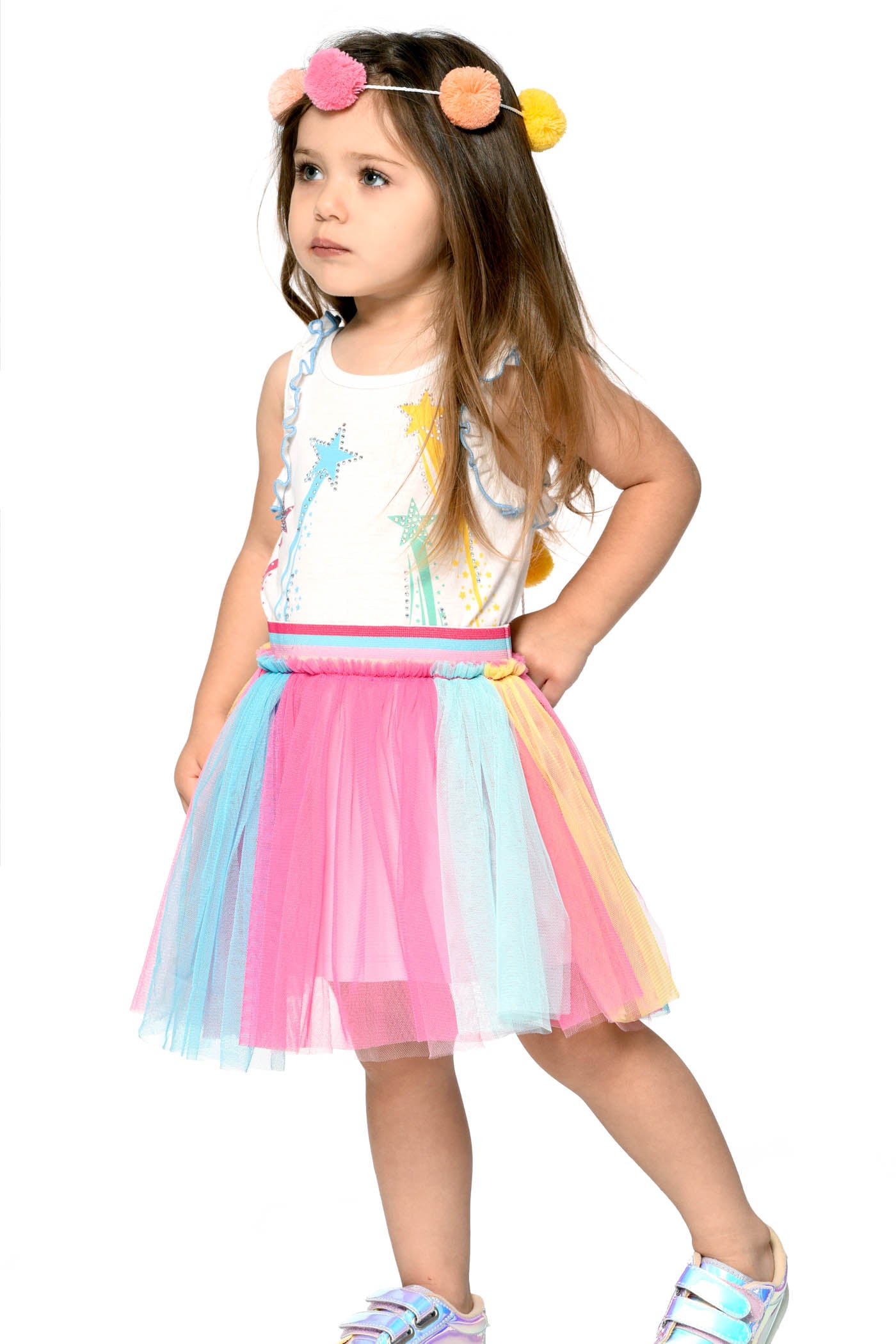 my hannah banana truly me too Twofer Tutu Shooting Star Print Colorful Mesh Tutu Elastic Waistline Colorful, Girl, and Fun Twofer Tutu Dress W/Shooting Star Print