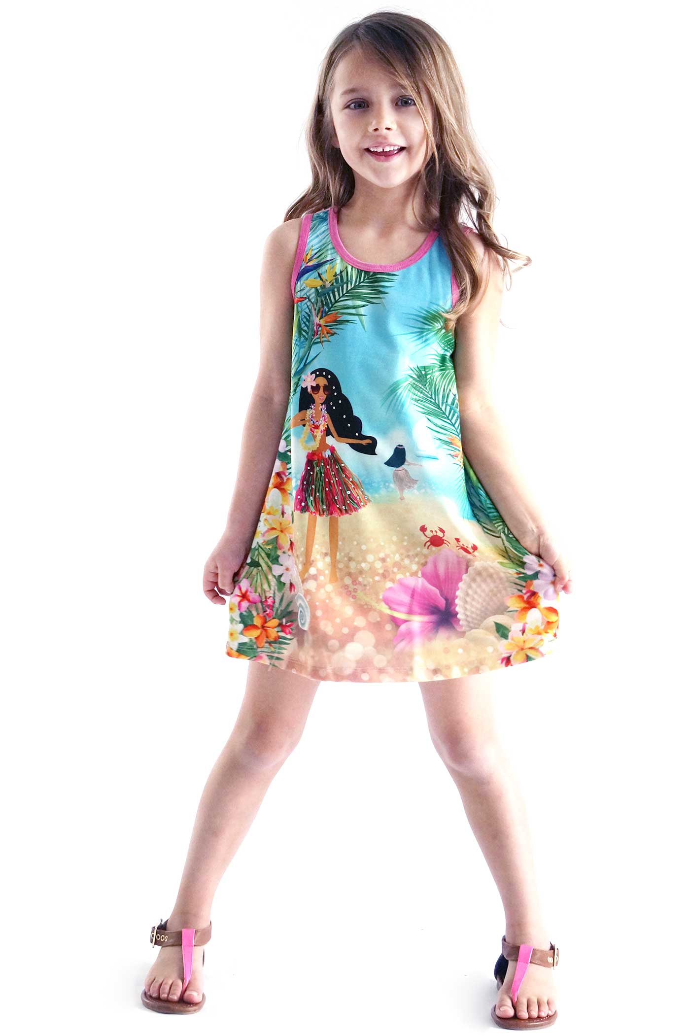 Truly Me Toddler Girls Hula Dance Girl Tank Dress