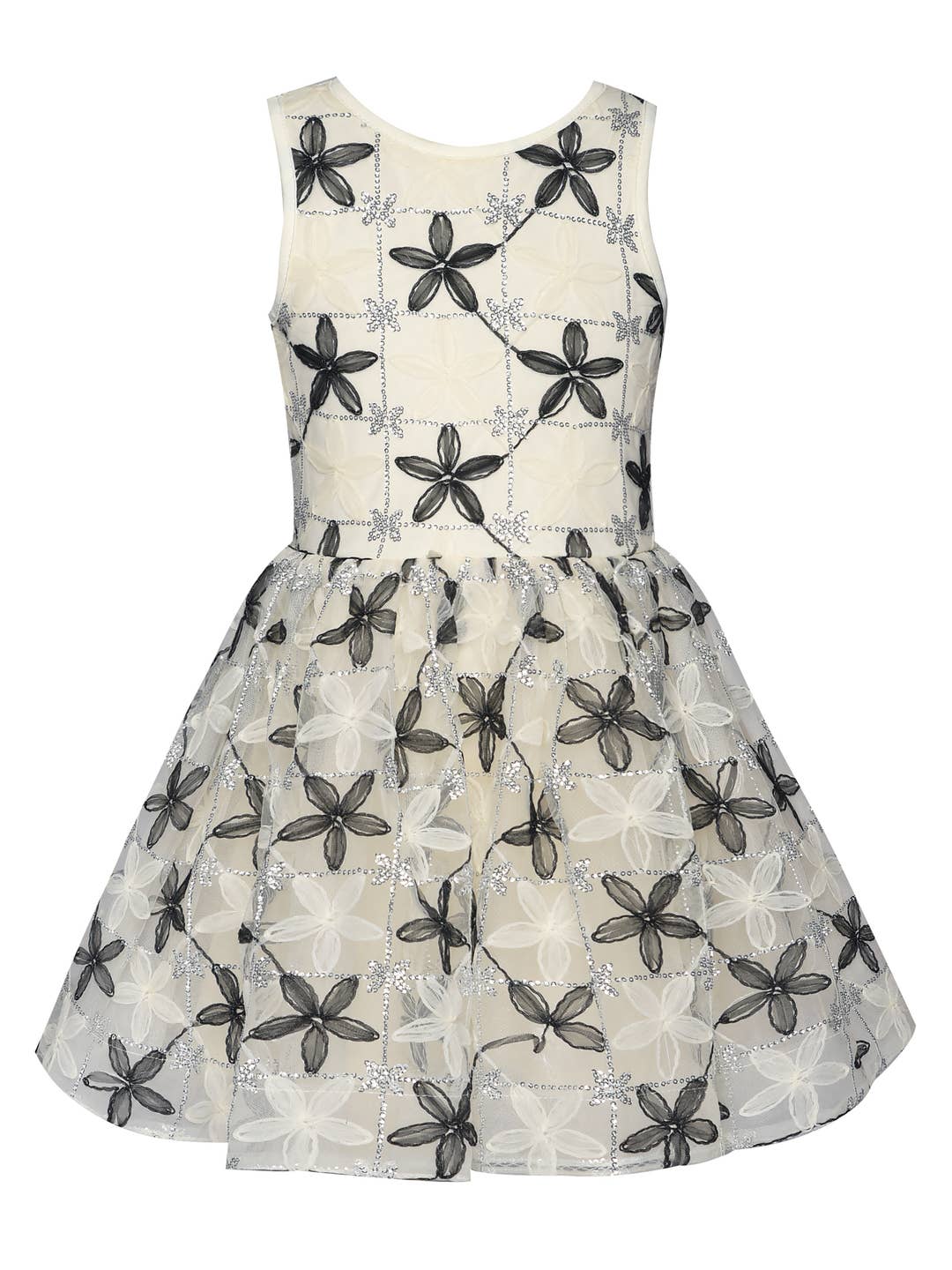 Little l Big Girls Flower Mesh Party Dress