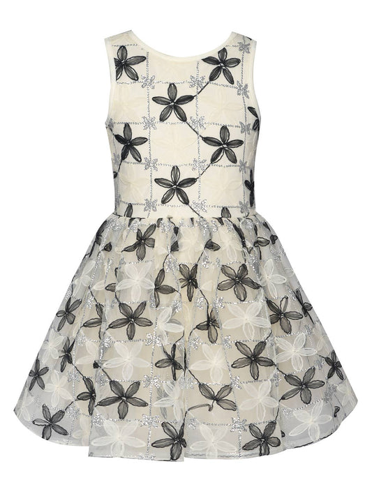 Little l Big Girls Flower Mesh Party Dress