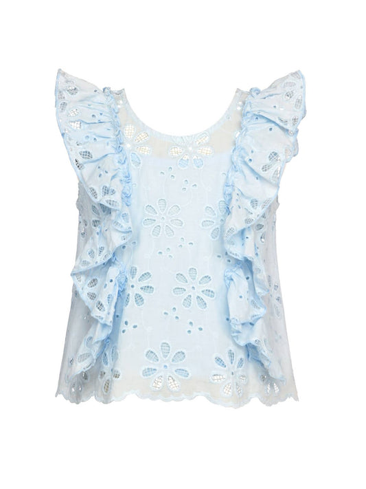 Little l Big l Tween Girls Ruffle Floral Eyelet Blouse