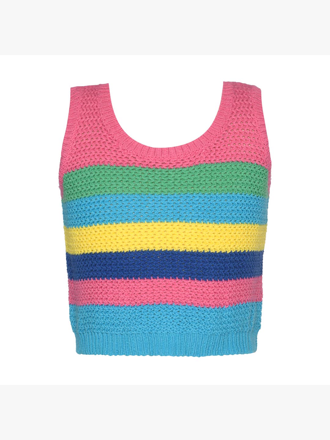 Little l Big l Tween Girl’s Colorblock Stripe Crochet Tank Top
