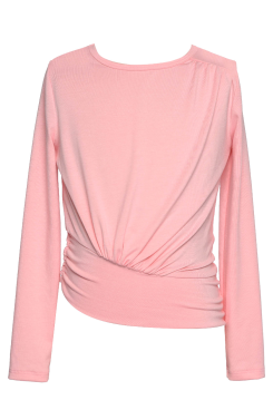 Little I Big Girls Asymmetric Pleated Elevated Long Sleeve Top