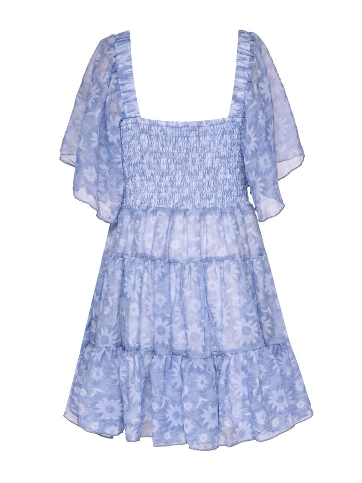 Little | Big | Tween Girl’s Daisy Flower Tiered Flutter Dress