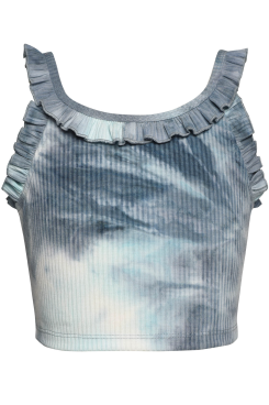 HANNAH BANANA Little l Big Girls Ruffle Tie Dye Semi Crop Tank Top