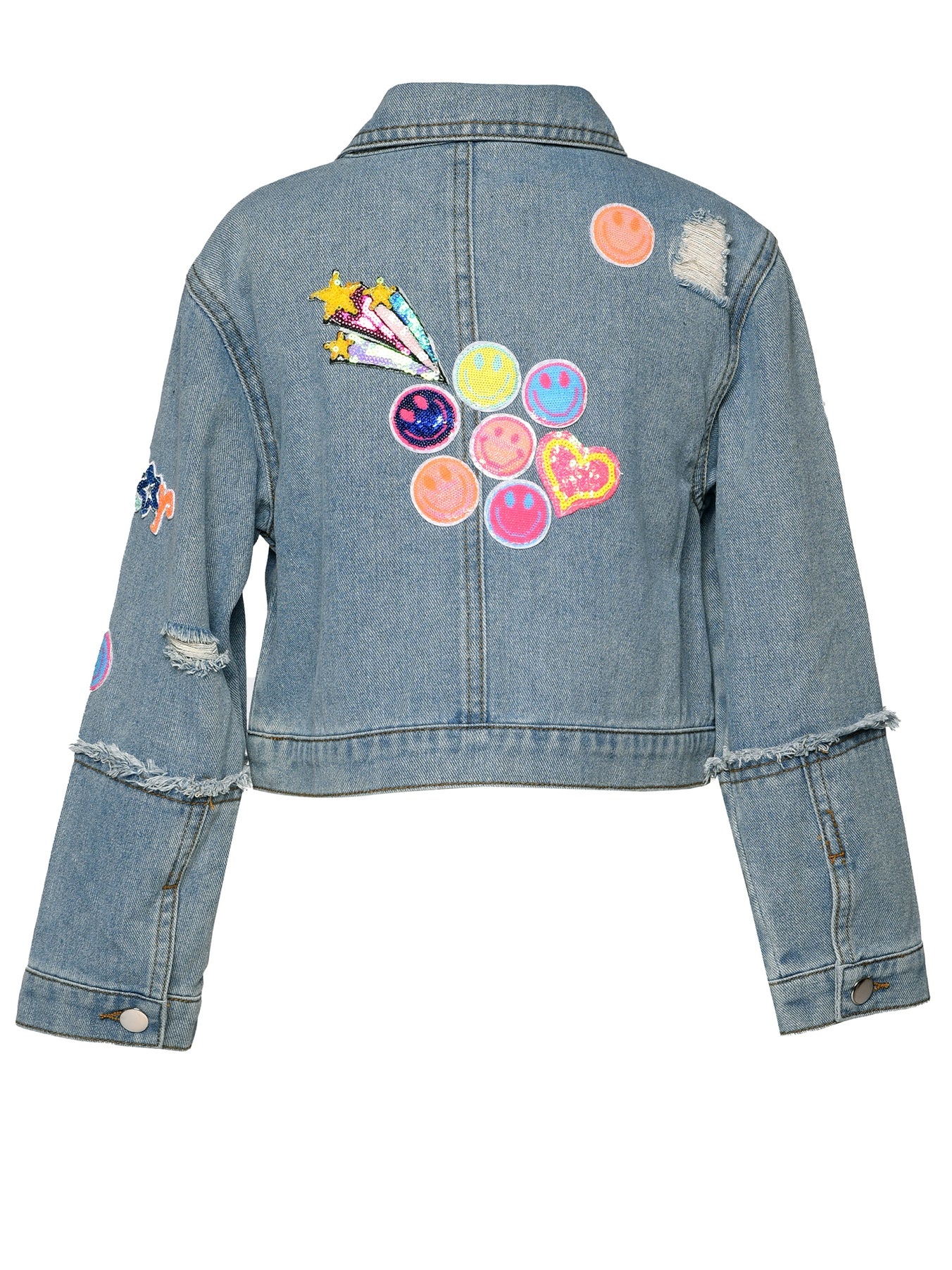 Little l Big l Tween Girl's Vintage Patch Denim Jean Jacket