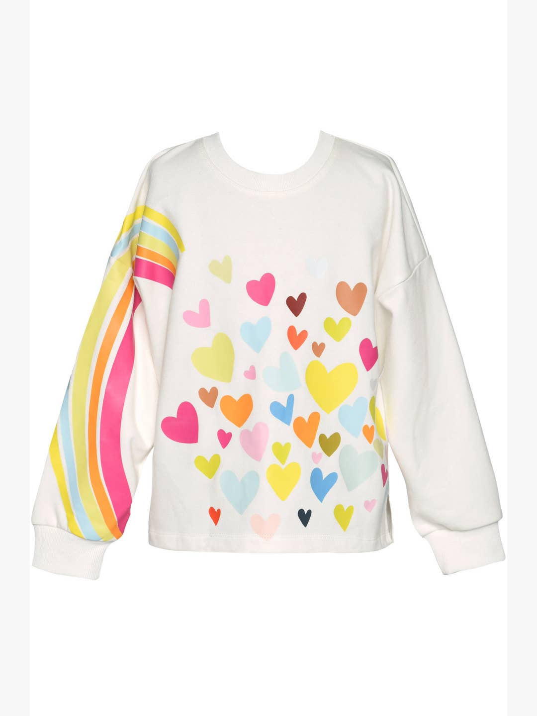 Little l Big l Tween Girl’s Rainbow Heart Pullover Crewneck