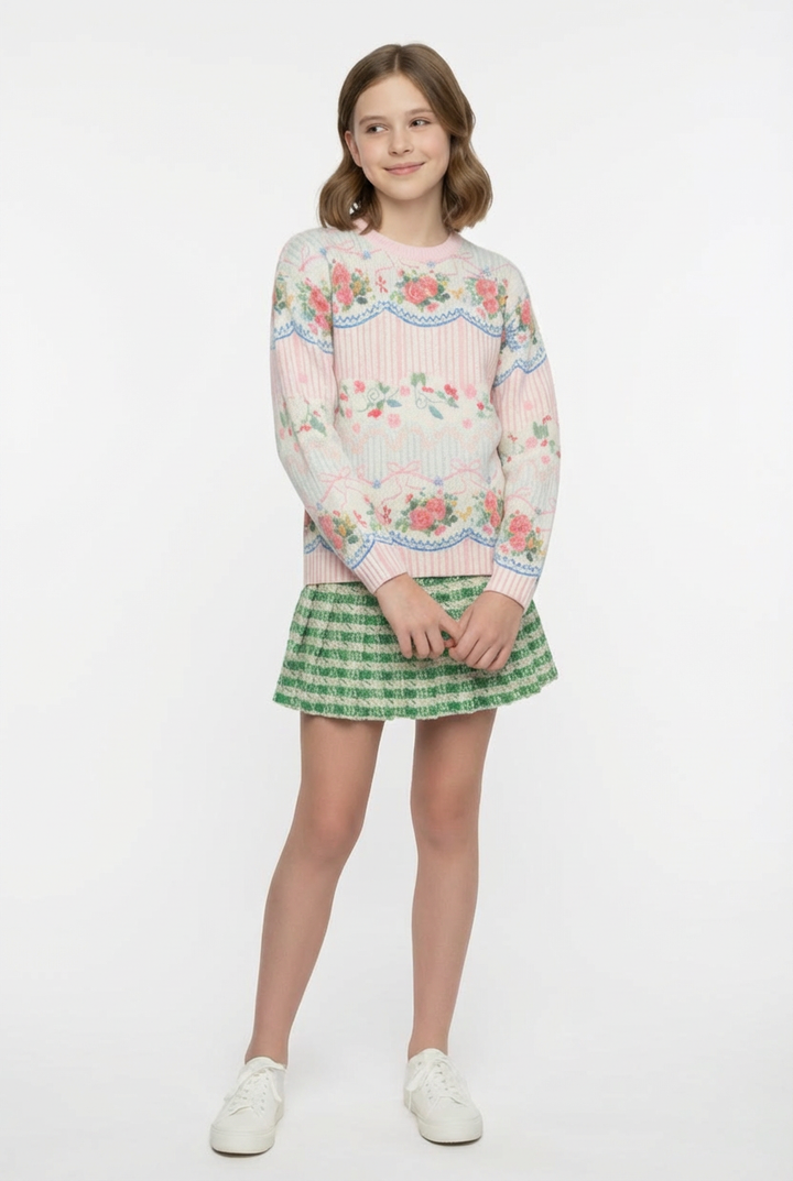 HOUNDSTOOTH PLEATED SKORT