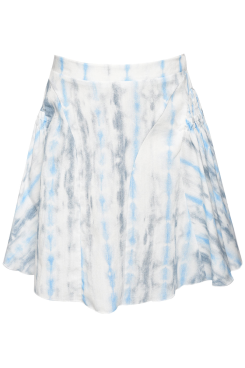 TIE DYE SKATER SKIRT WITH SMOCKED INSETS