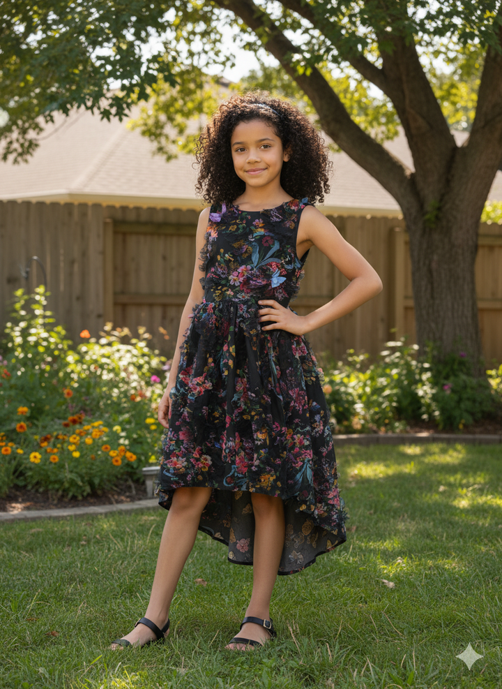 BUTTERFLY HIGH LOW HEM MESH