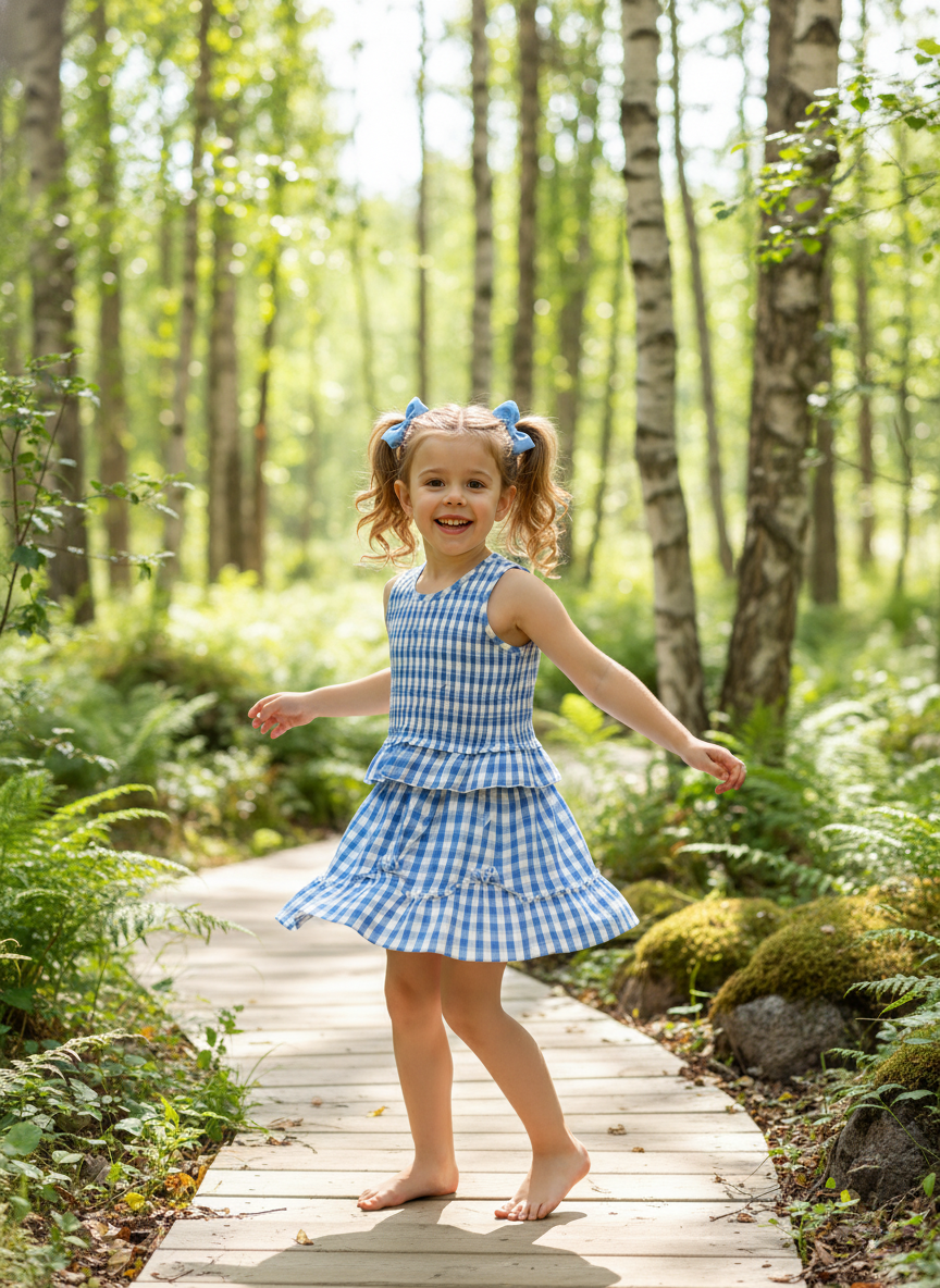 GINGHAM SKIRT WITH BOW DETAIL