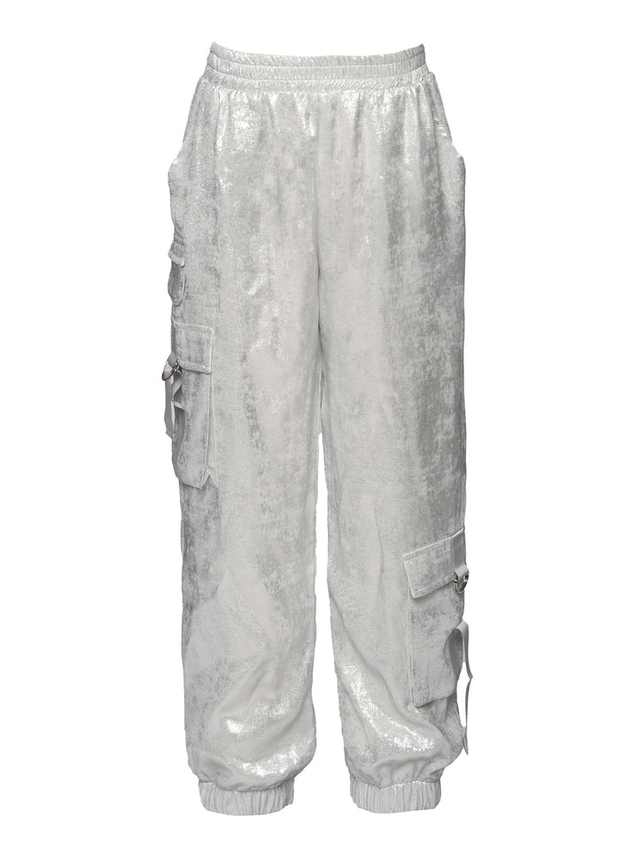 Big l Tween Girl’s Metallic Sheen Cargo Pant Joggers