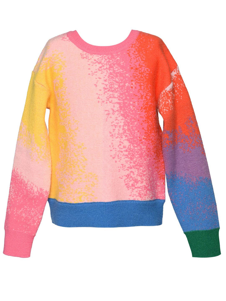 Little l Big l Tween Girl’s Abstract Rainbow Knit Pullover