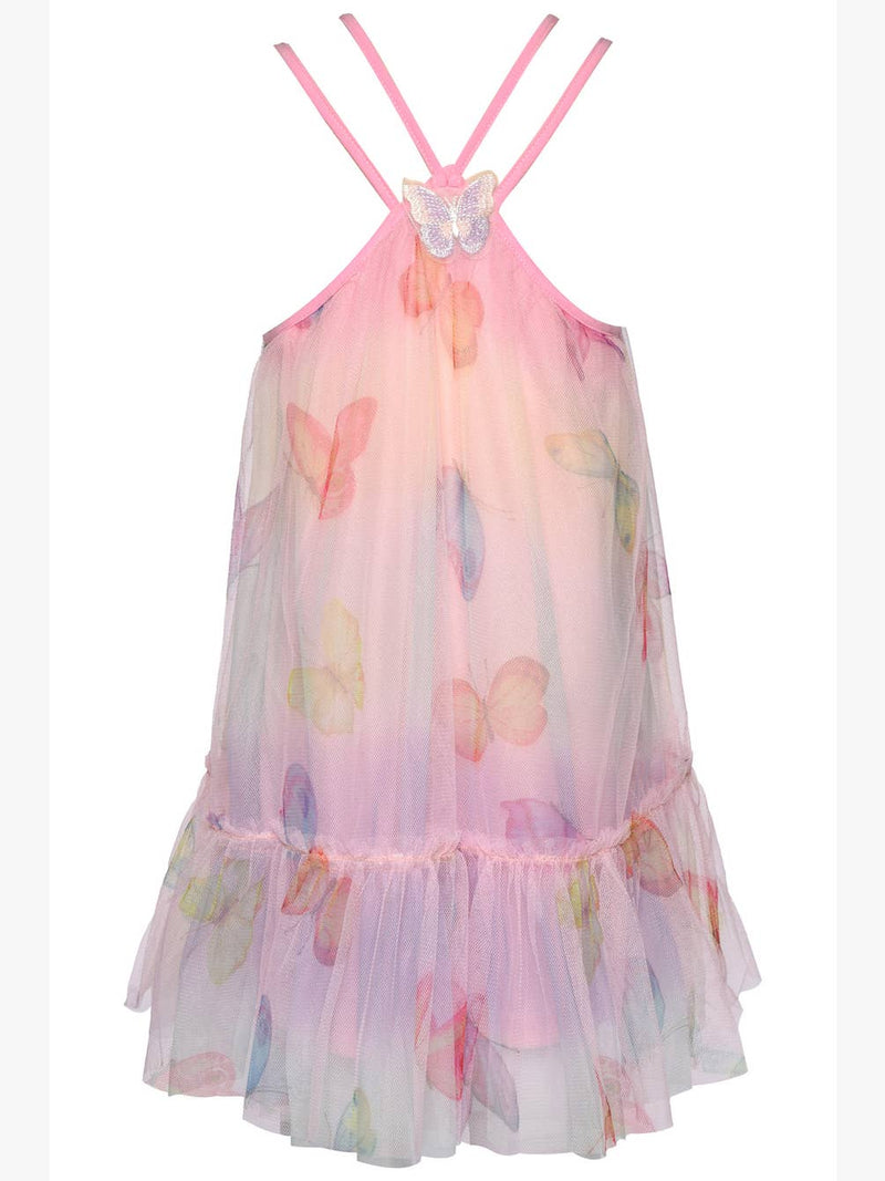 Infant I Toddler l Little Girl’s Butterfly Patch Mesh Pastel Dress