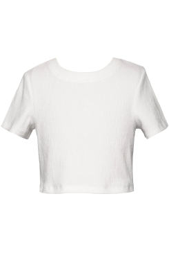 Little l Big Girls Round Neck Basic Semi Crop Top