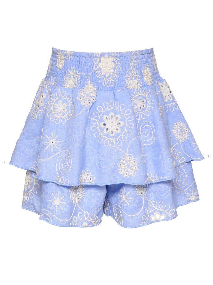 Little l Big l Tween Girl’s Floral Boho Smocked Tiered Shorts