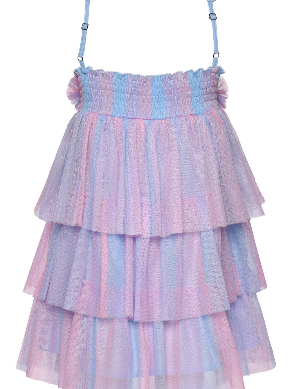 Toddler l Little Girl Pastel Rainbow Mesh Ruffled Tiered Dress
