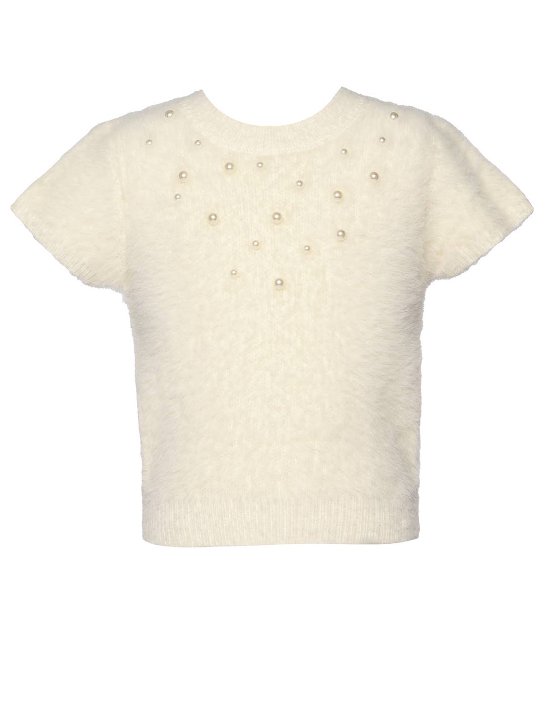 Little l Big l Tween Girl’s Faux Fur Pearl Sweater Top