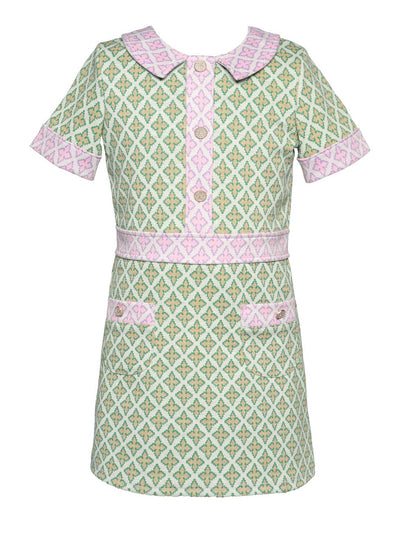 Big l Tween Girl’s Fun Abstract Geometric Print Dress
