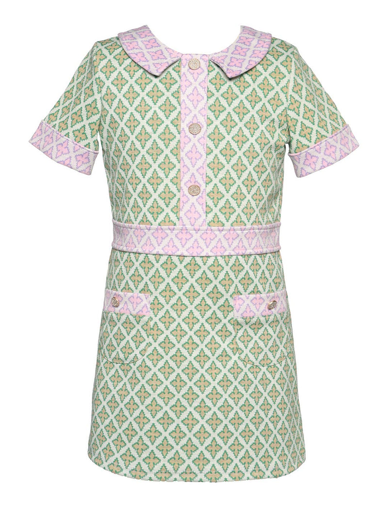 Big l Tween Girl’s Fun Abstract Geometric Print Dress